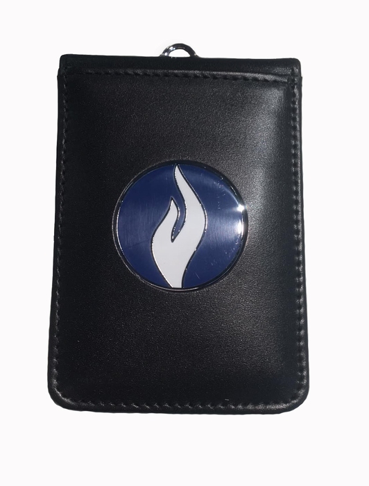 Politie lederen legitimatiehouder met balletjesketting